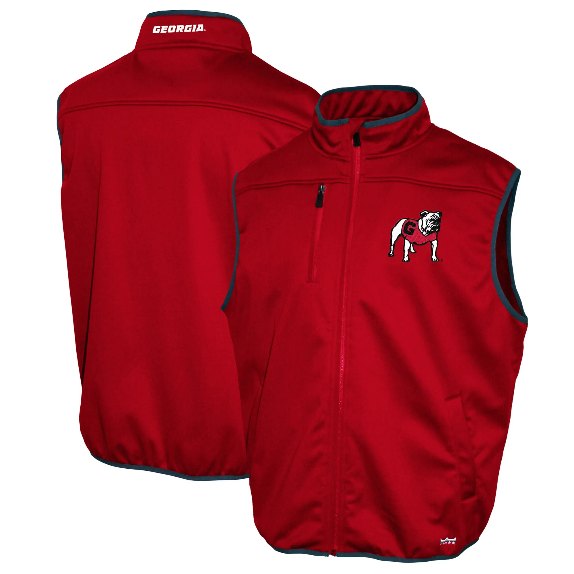 Men's Franchise Club Red Georgia Bulldogs Softshell Full-Zip Vest