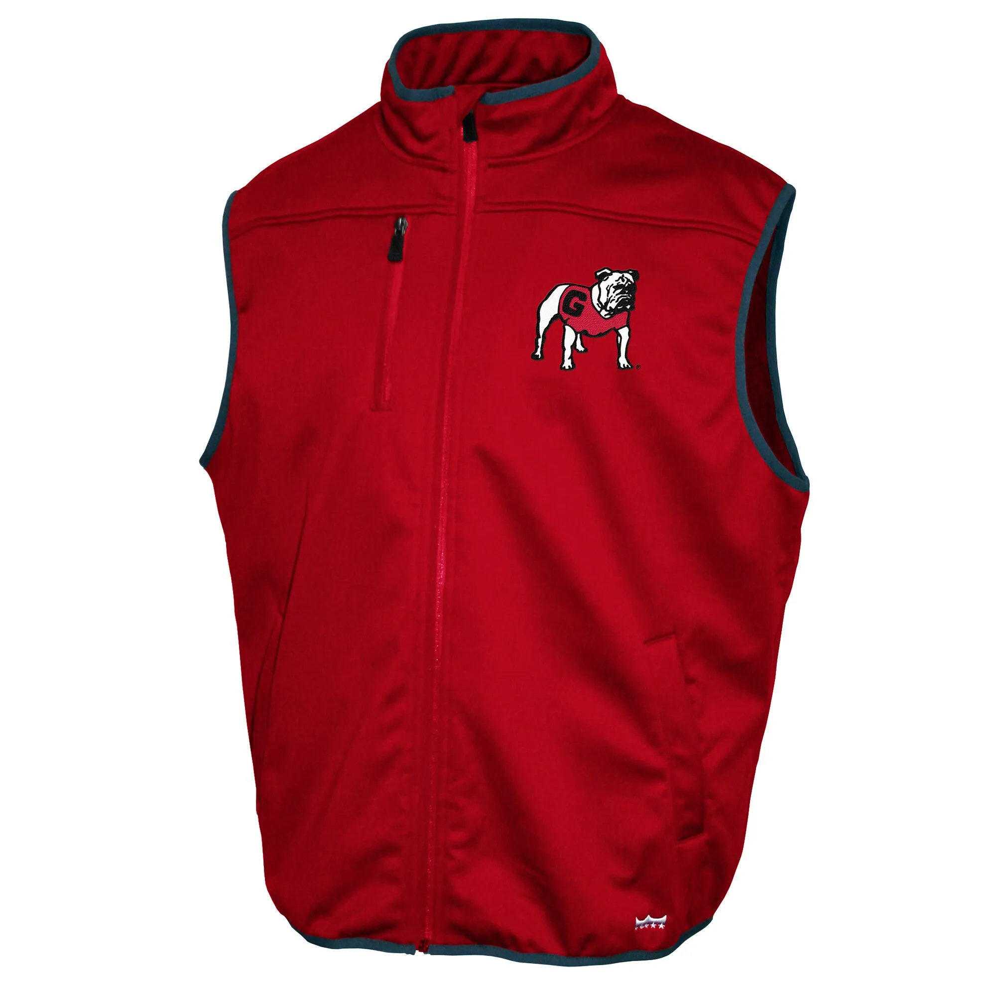 Men's Franchise Club Red Georgia Bulldogs Softshell Full-Zip Vest