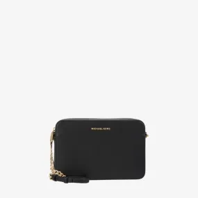 Michael Kors Ginny Leather Camera Cross Body Bag Black