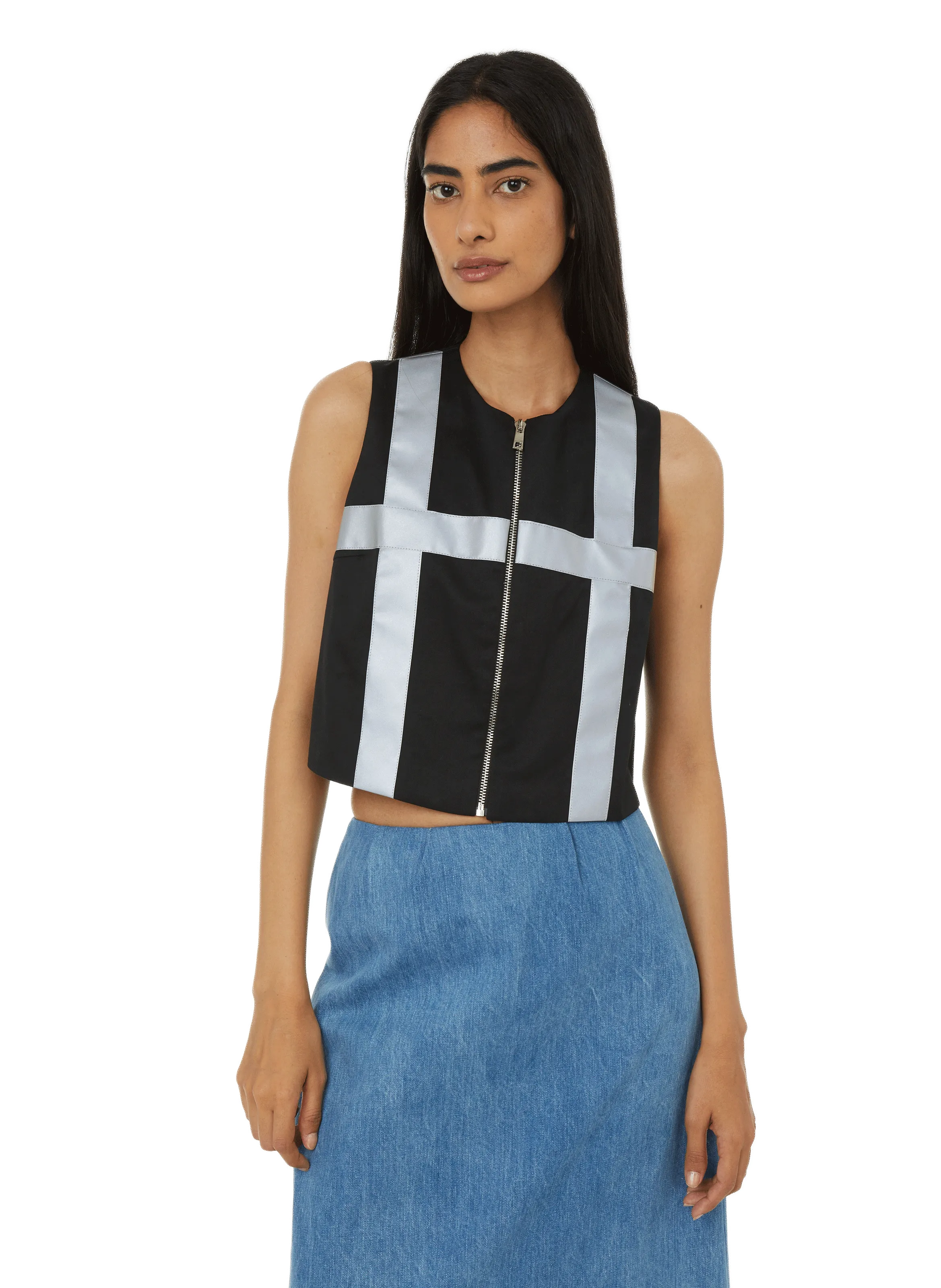 MOSSI  Sleeveless cotton top - Black