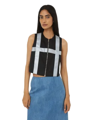 MOSSI  Sleeveless cotton top - Black