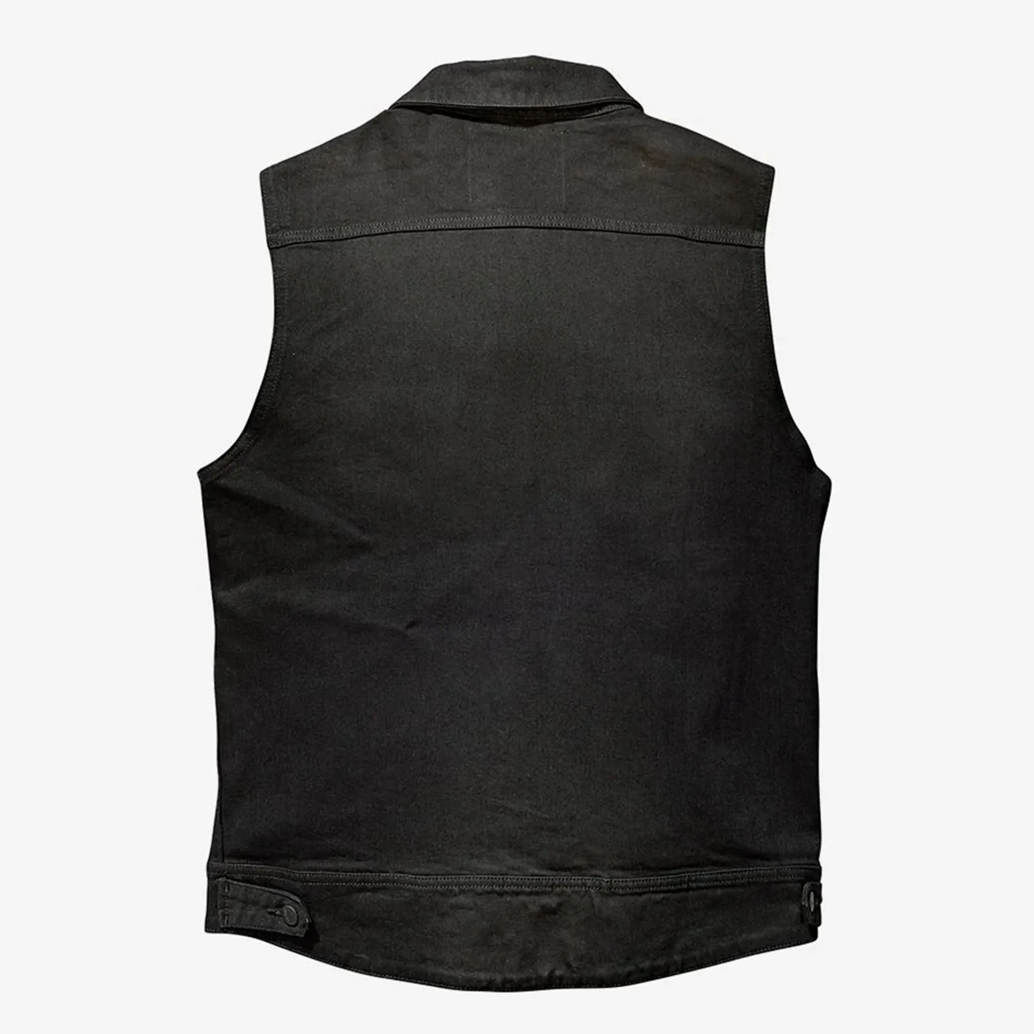 MOTO DENIM VEST - BLACK