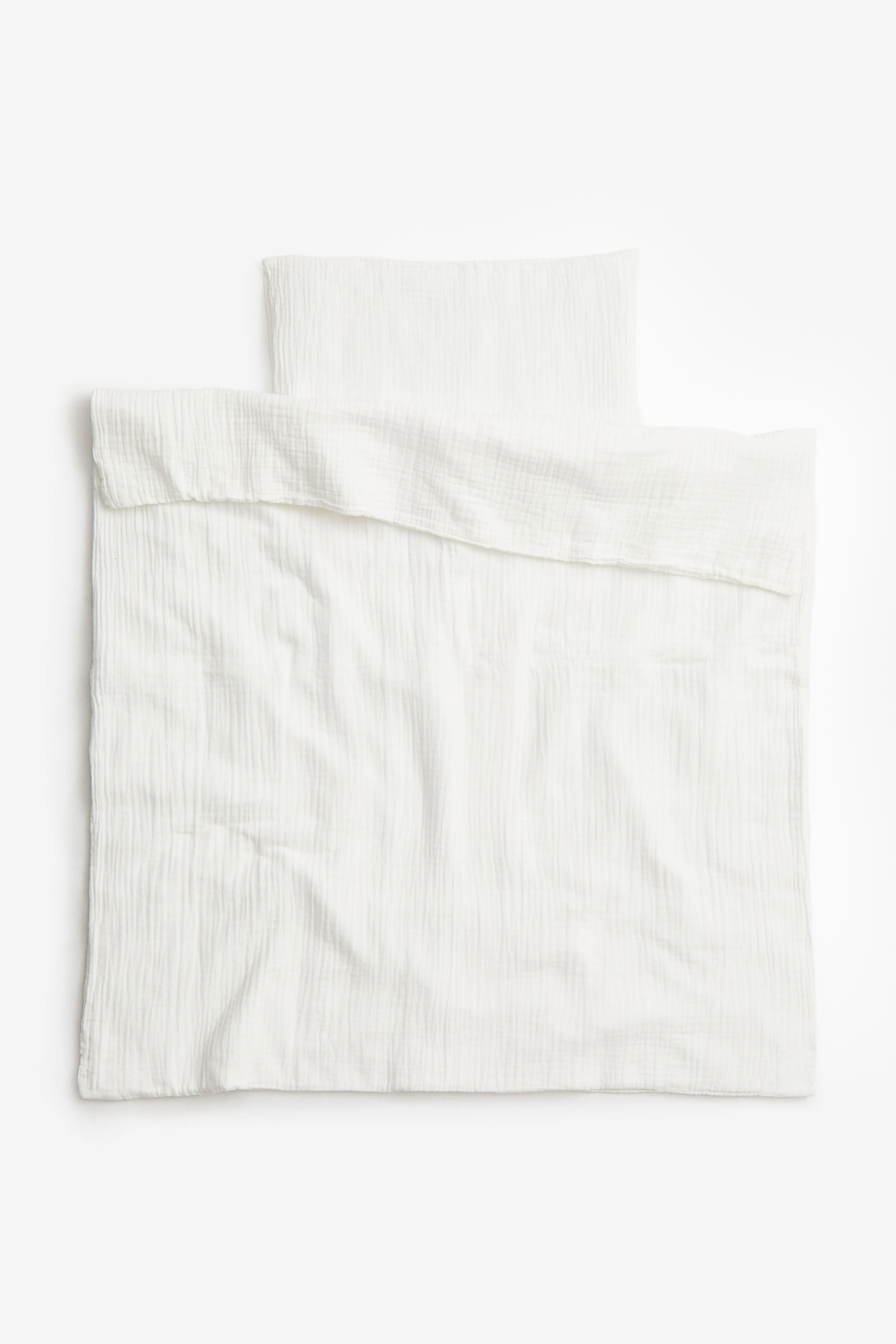 Muslin cot duvet cover set - White - Home All | H&M GB