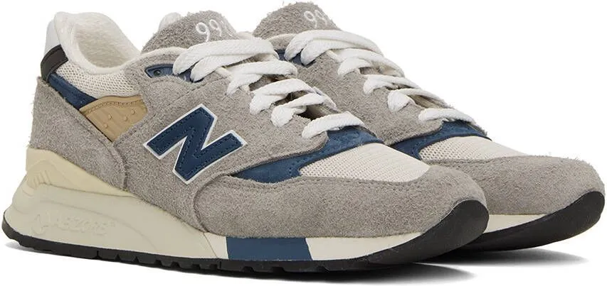 New Balance Gray & Blue Made In USA 998 Sneakers