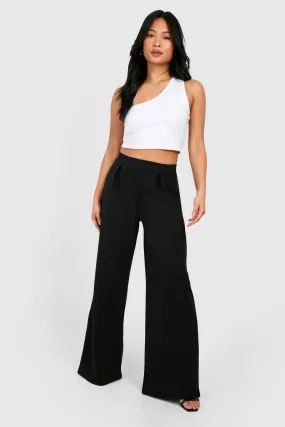 Petite Pleat Front Wide Leg Pants