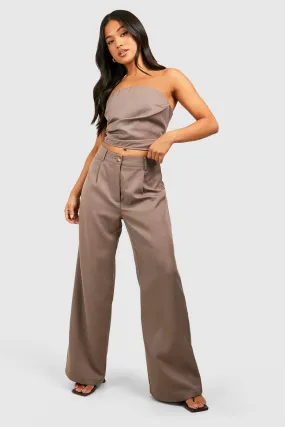 Petite Tailored Wide Leg Pants