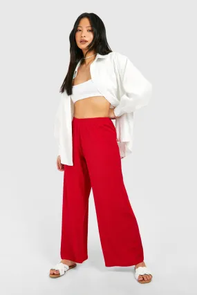 Petite Textured Ripple Wide Leg Pants