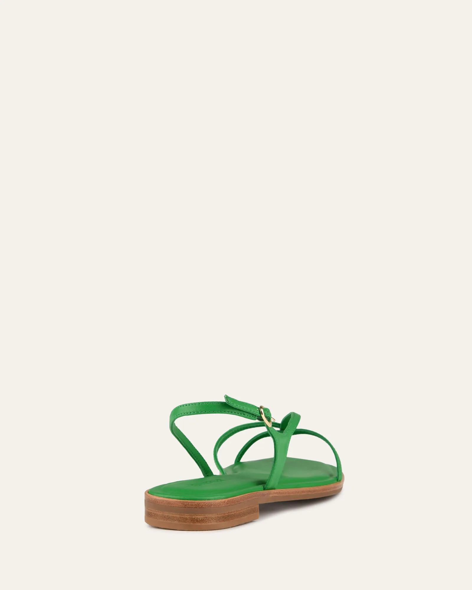 PHOEBE FLAT SANDALS EMERALD GREEN LEATHER