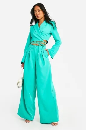 Pleat Front Wide Leg Dress Pants