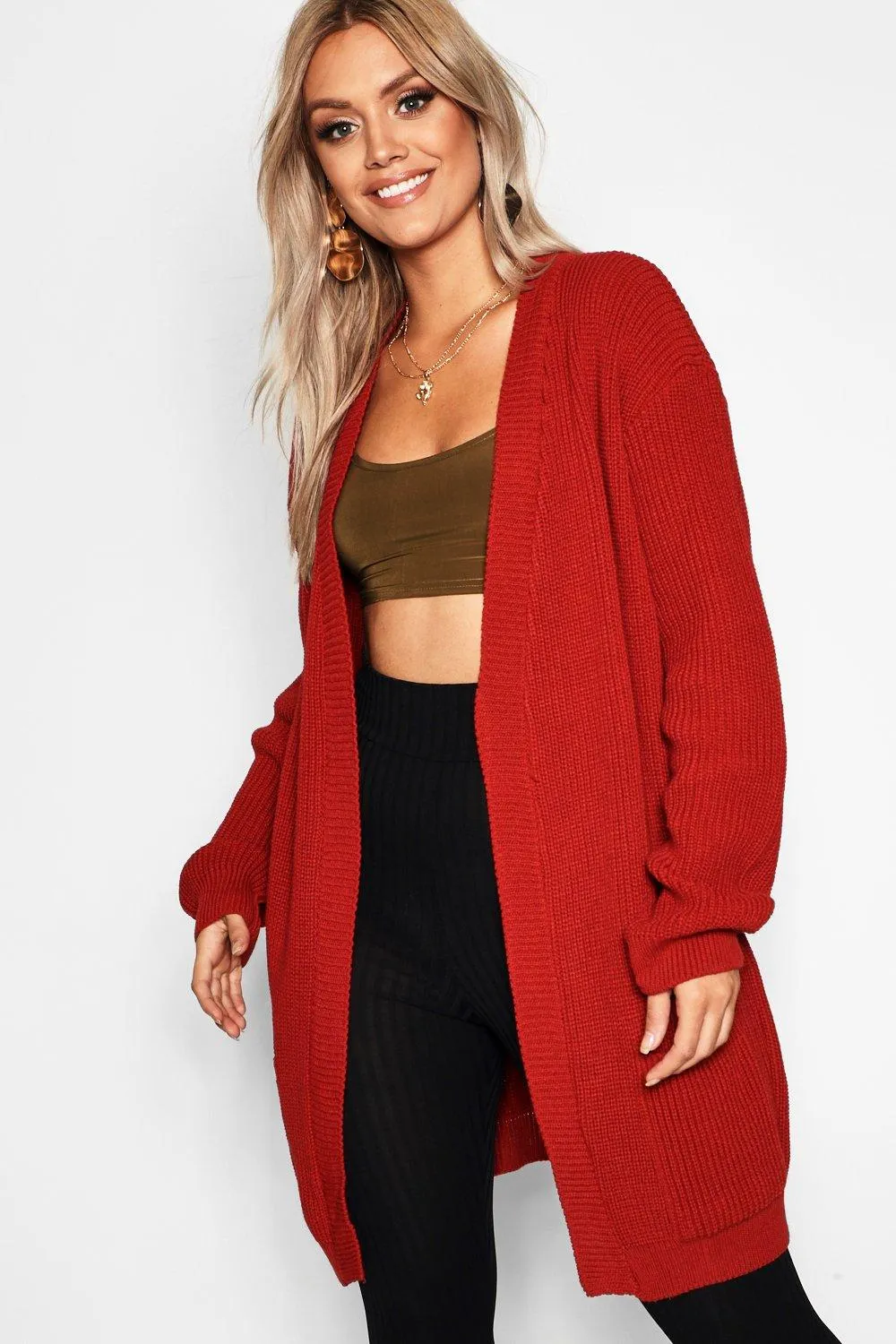 Plus Boyfriend Knitted Cardigan