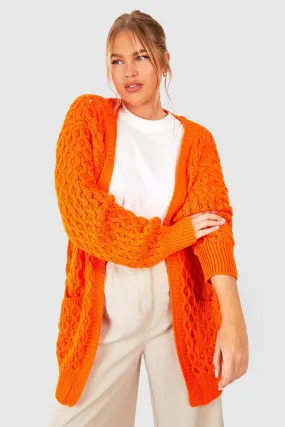 Plus Crochet Knitted Oversized Cardigan