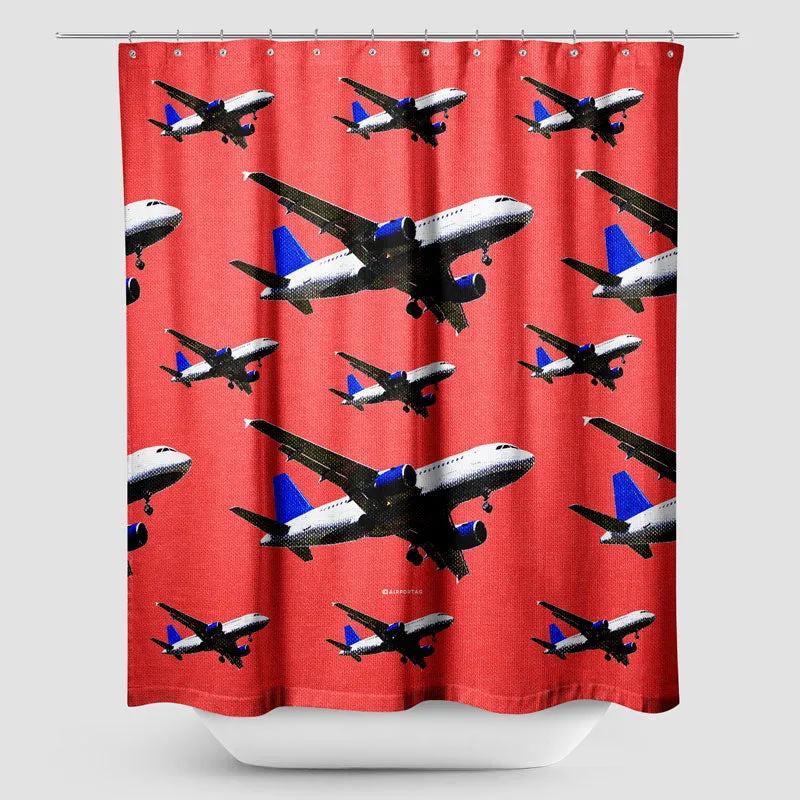 Pop Art Photocopy Plane - Shower Curtain