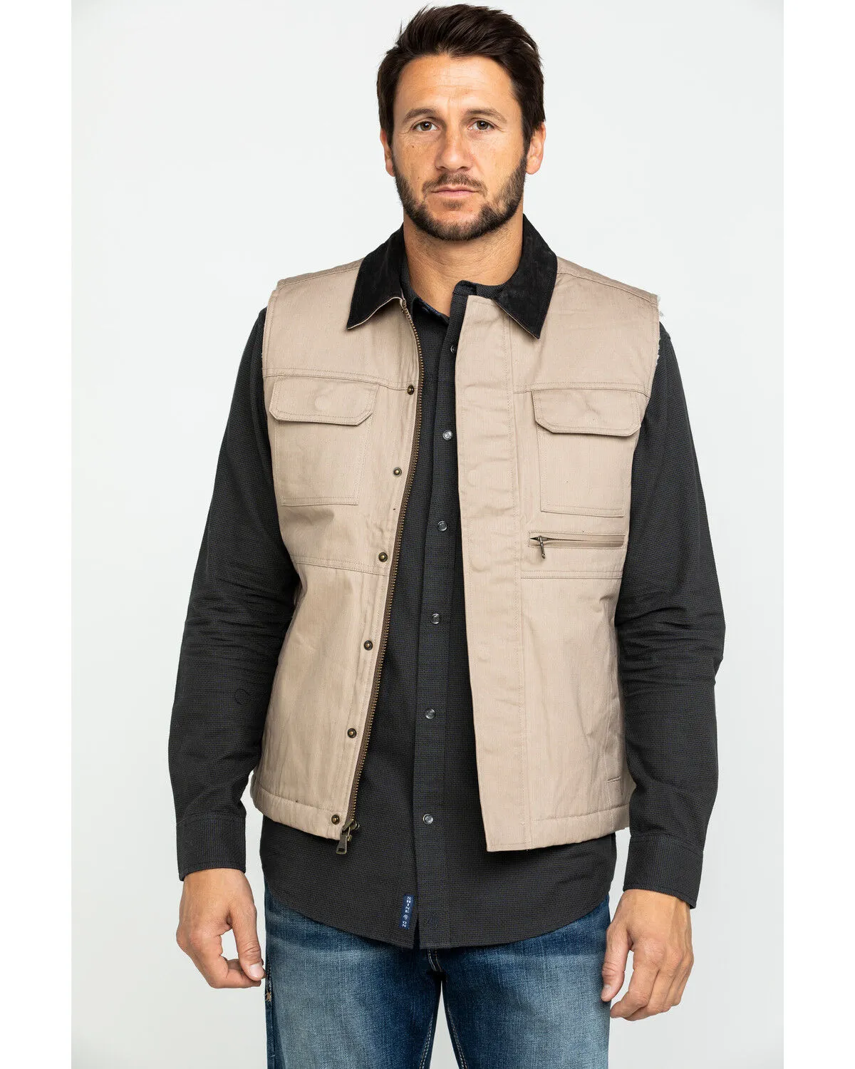 Product Name:  Cody James Men's Tan Ranchero Timberwolf Canvas Vest