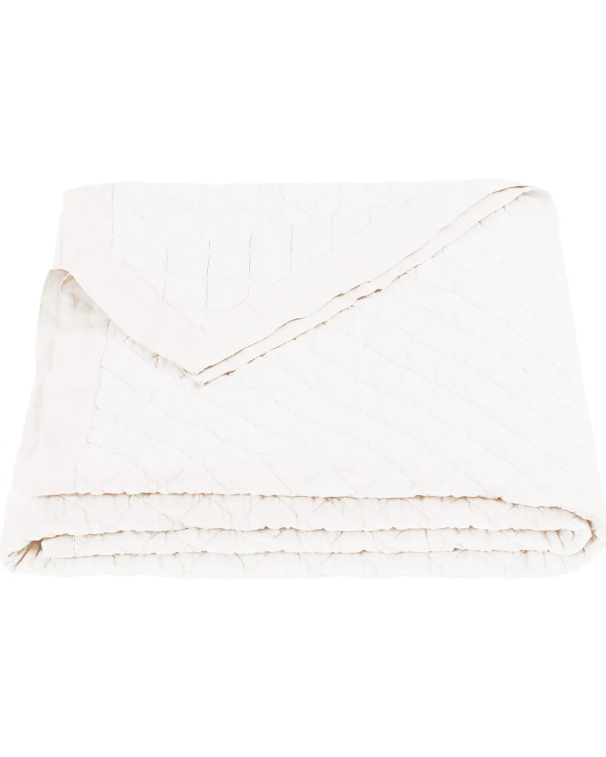 Product Name:  HiEnd Accents Diamond Pattern White Linen Full/Queen Quilt