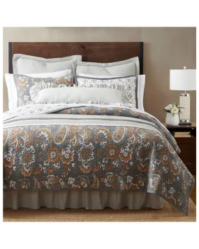 Product Name:  HiEnd Accents Gray Abbie Western Paisley Reversible 2-Piece King Quilt Set