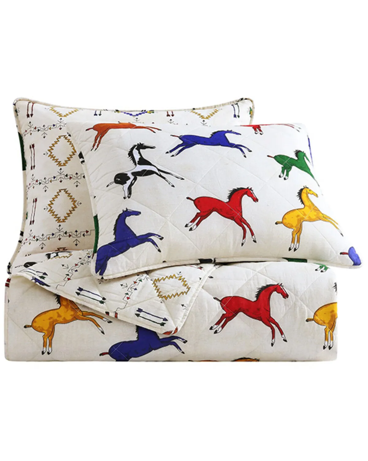 Product Name:  HiEnd Accents Wild Horses Reversible 2 Piece Quilt Set - Twin Size