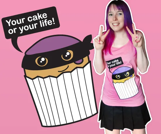 "Your Cake or Your Life" Pink Vest Top for Women | Cakes with Faces