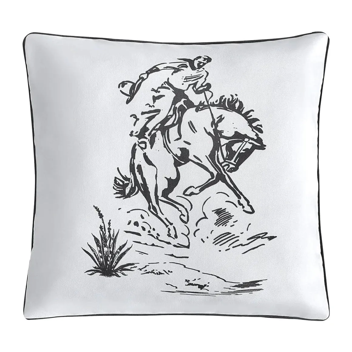 Ranch Life Bronc Rider Decorative Throw Pillow