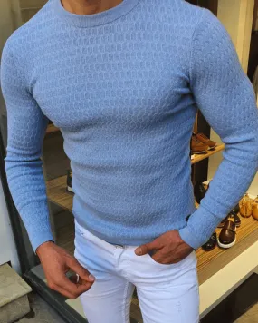 Rawlins Blue Slim Fit Crew Neck Sweater