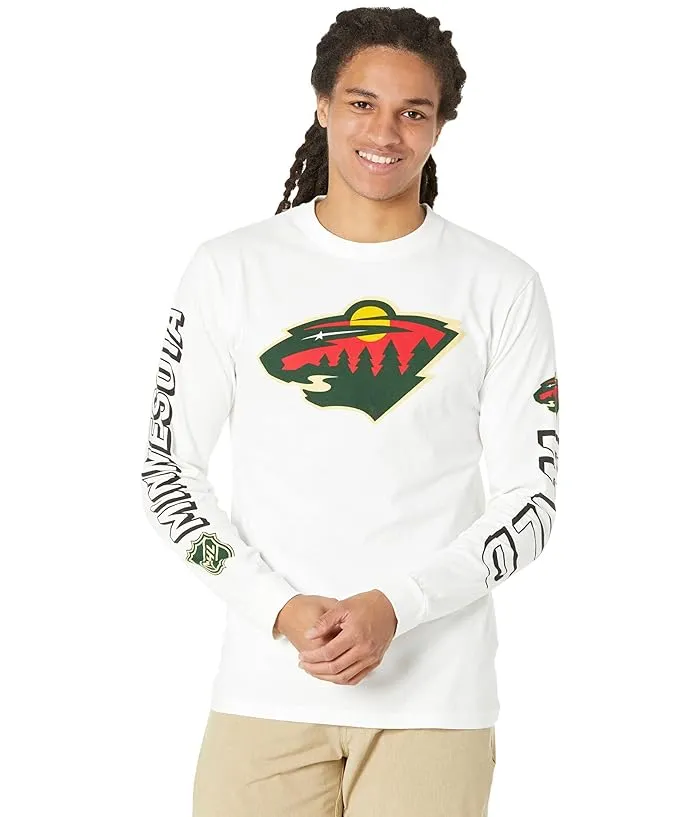 Red Jacket by American Needle NHL Maverick Long Sleeve Tee Minnesota Wild Men's