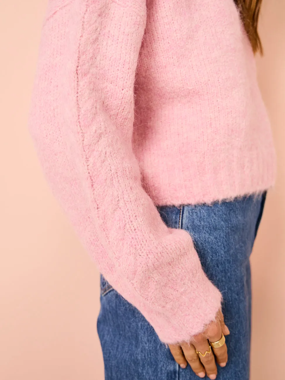 Roame Marina Knit Sweater in Pearl Pink