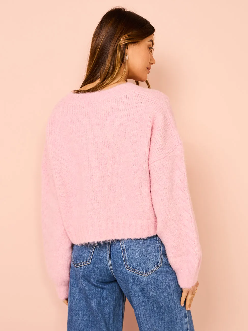 Roame Marina Knit Sweater in Pearl Pink