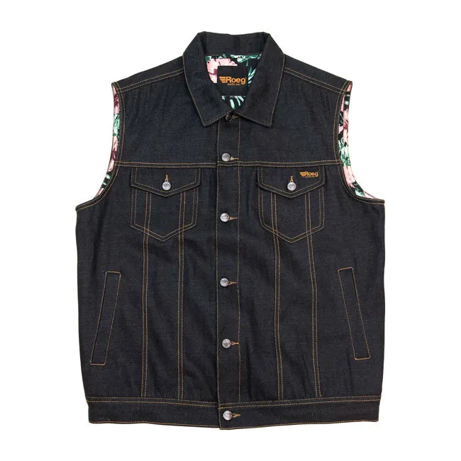 ROEG KALE Men's sticky blue denim vest