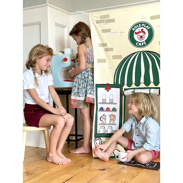 Role Play Kids Cafe Doorway Tent with Play Accessories