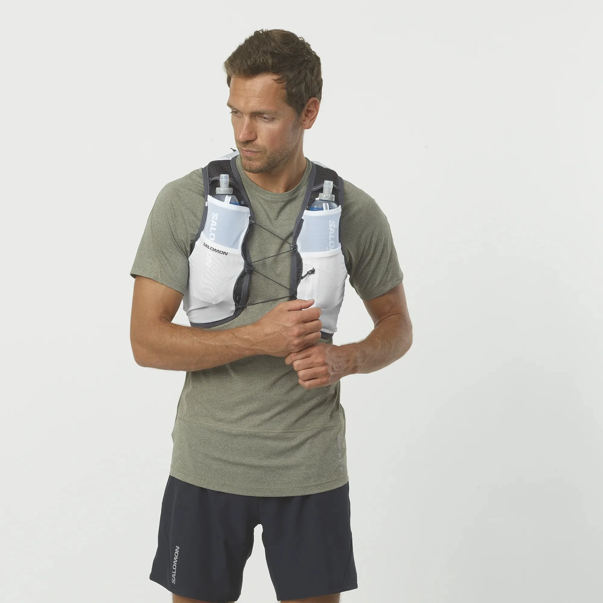 Salomon Active Skin 8 Set Running Vest White / Ebony