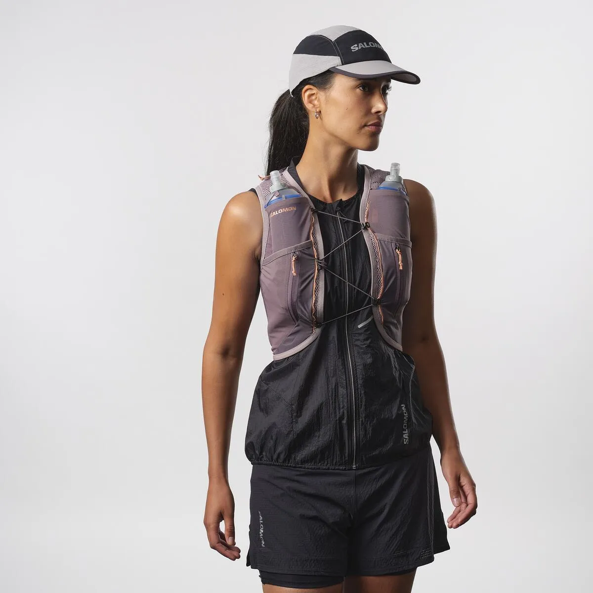 Salomon Women's Active Skin 12 Set Running Vest Quail / Moonscape