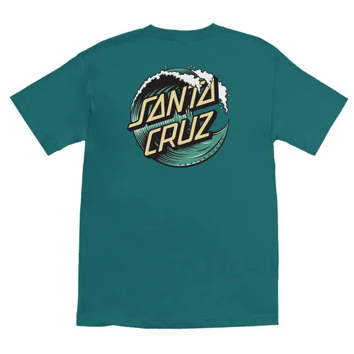 Santa Cruz Skateboards Shirt Wave Dot Teal/Yellow