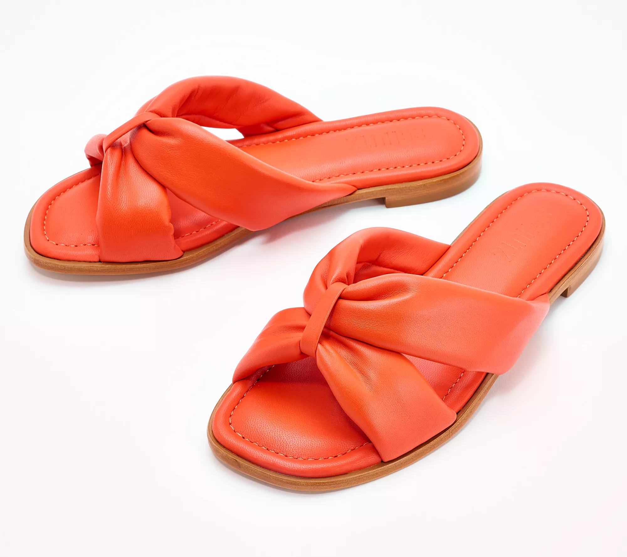 Schutz Puffy Leather Slide Sandals - Fairy