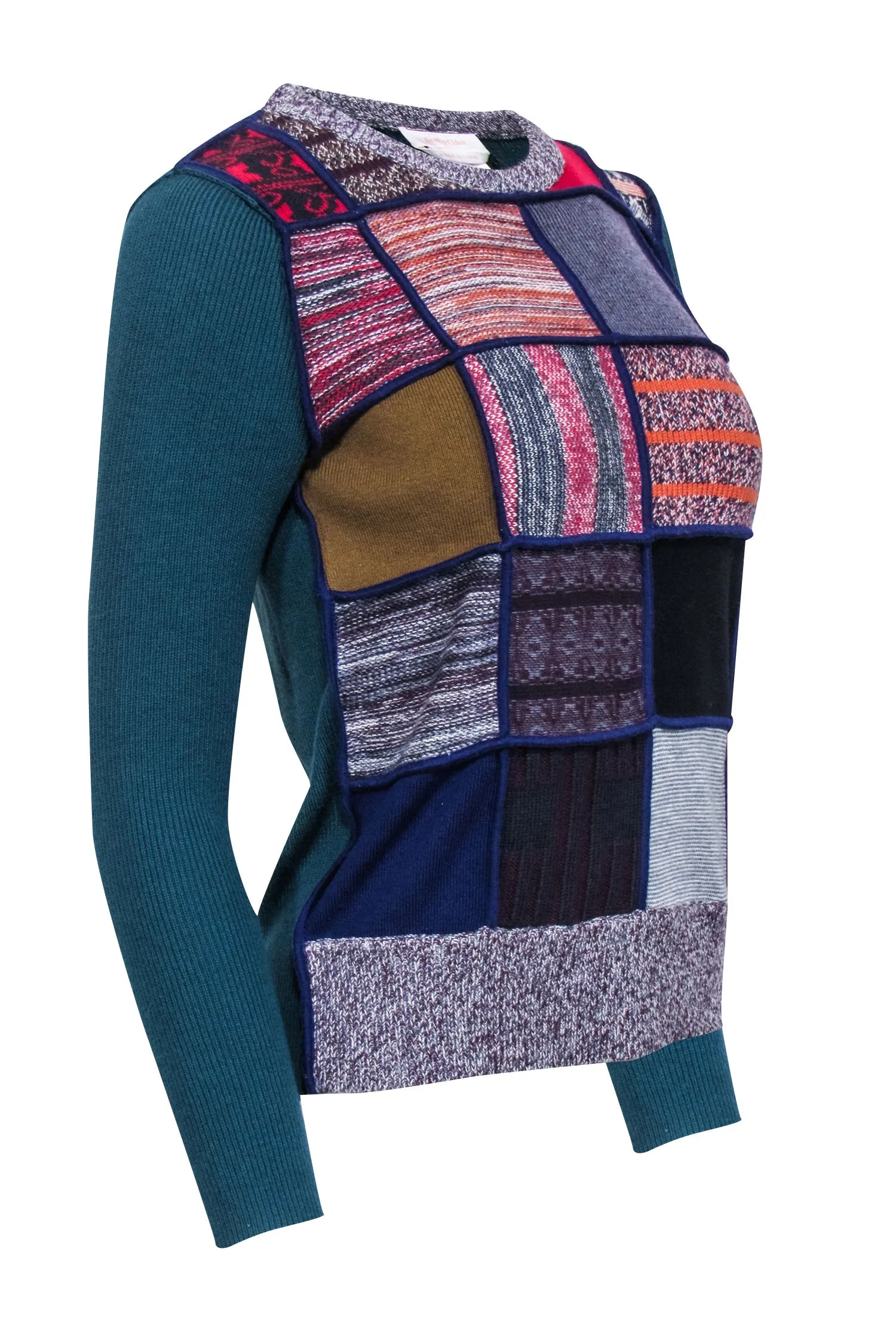 See by Chloe - Green & Multicolor Patchwork Sweater Sz XS