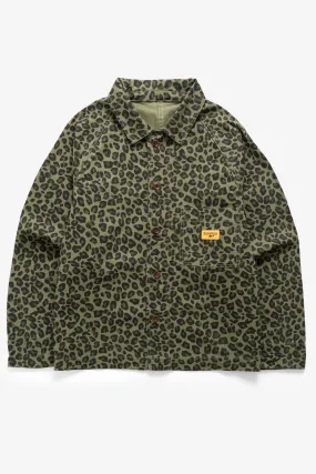 Service Works - Patterned Front Of House Jacket - Green Leopard