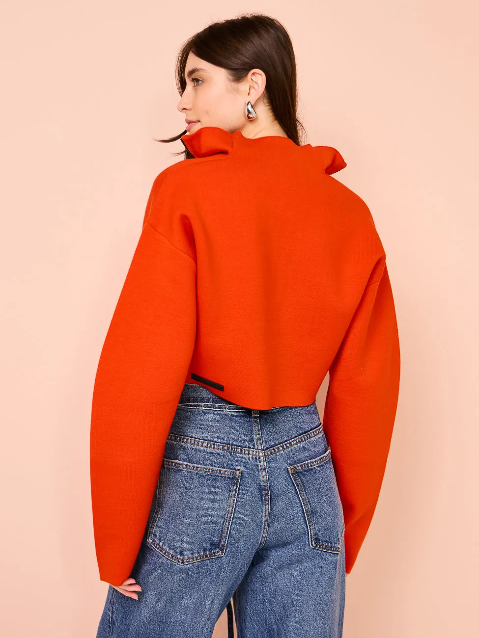 Sir Playback Zip Sweater in Tangerine