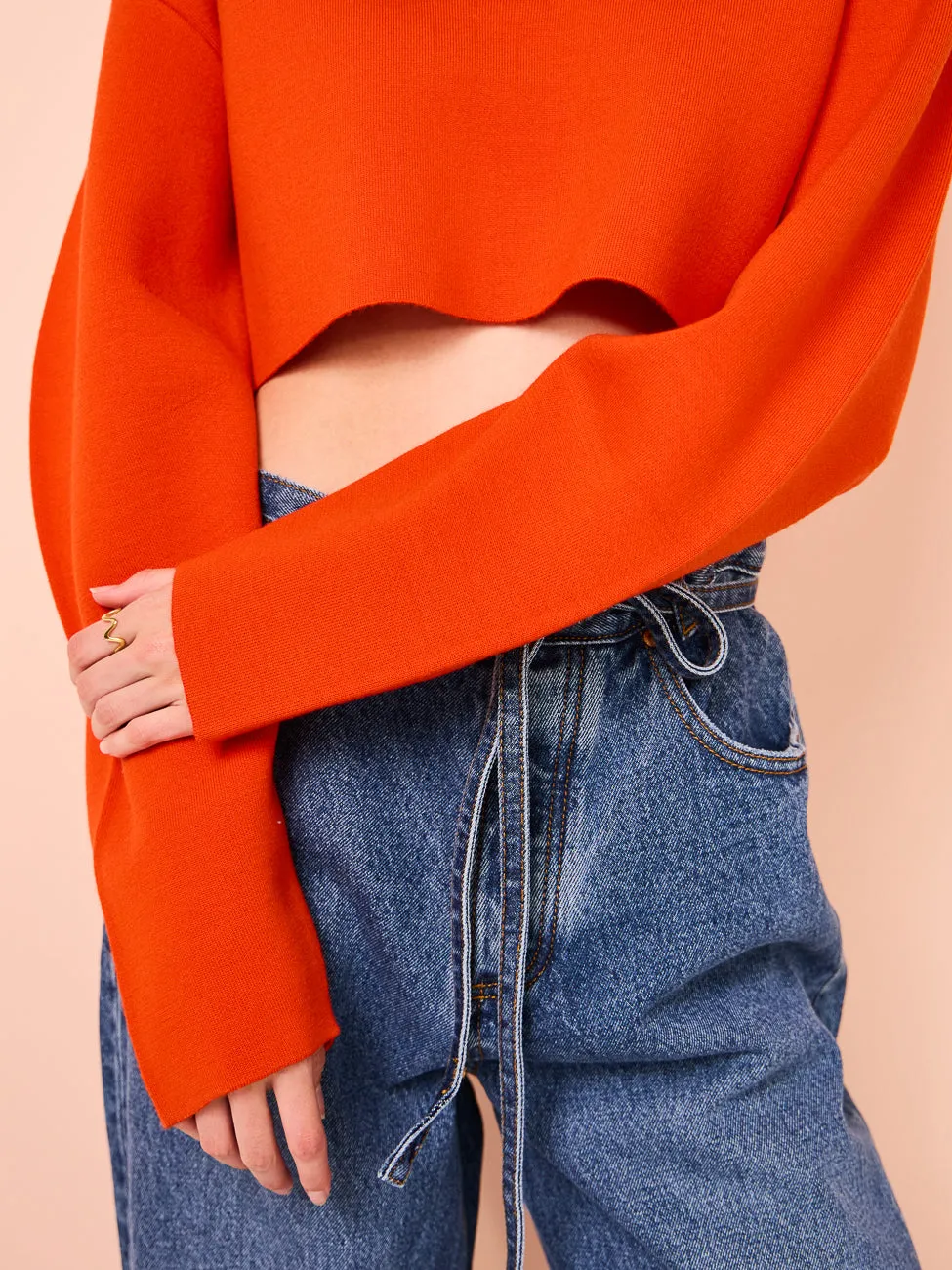 Sir Playback Zip Sweater in Tangerine