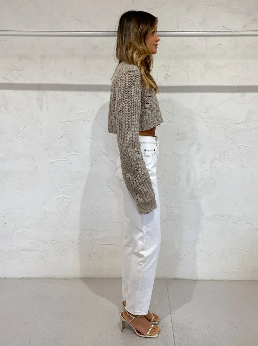 Sir Seville Cropped Sweater in Bone