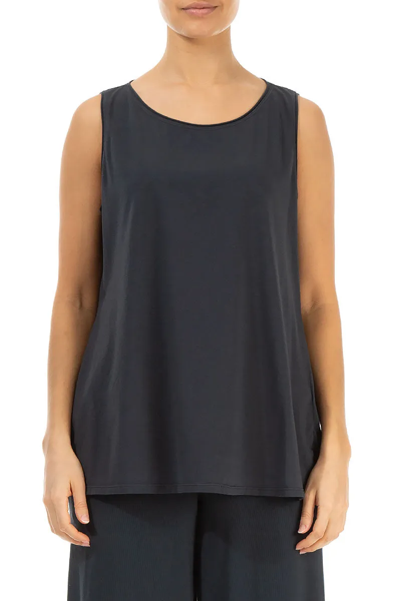 Sleeveless Graphite Cotton Top