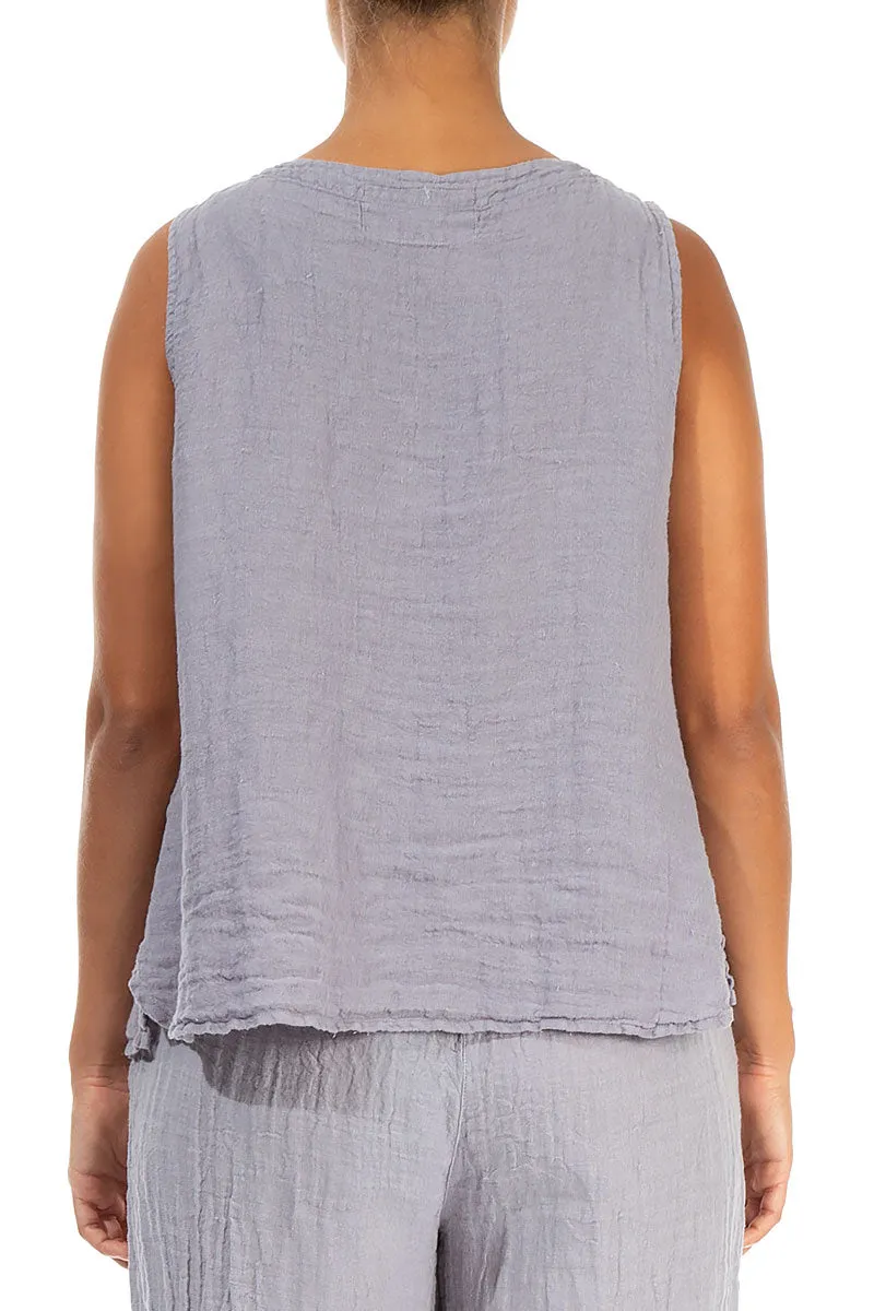 Sleeveless Lilac Grey Linen Top