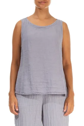 Sleeveless Lilac Grey Linen Top