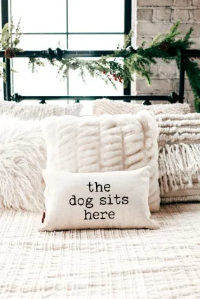 SP - The Dog Sits Here Lumbar Pillow