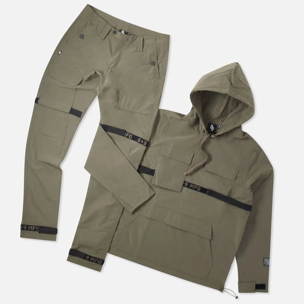 Strapped Up Rip Stop Utility Anorak Jacket Olive