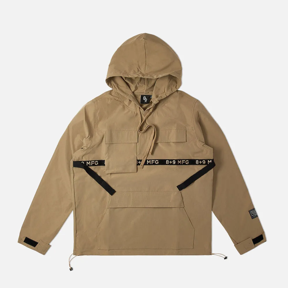 Strapped Up Rip Stop Utility Anorak Jacket Sand