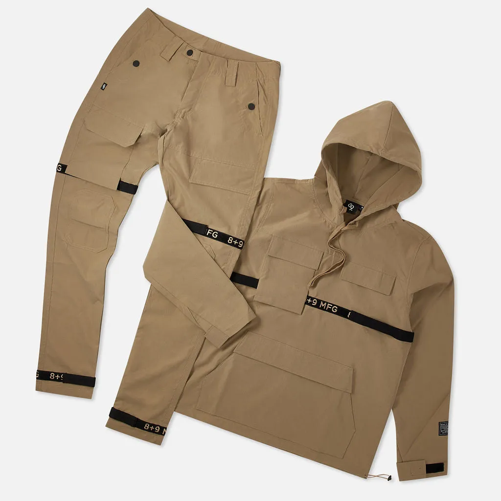 Strapped Up Rip Stop Utility Anorak Jacket Sand