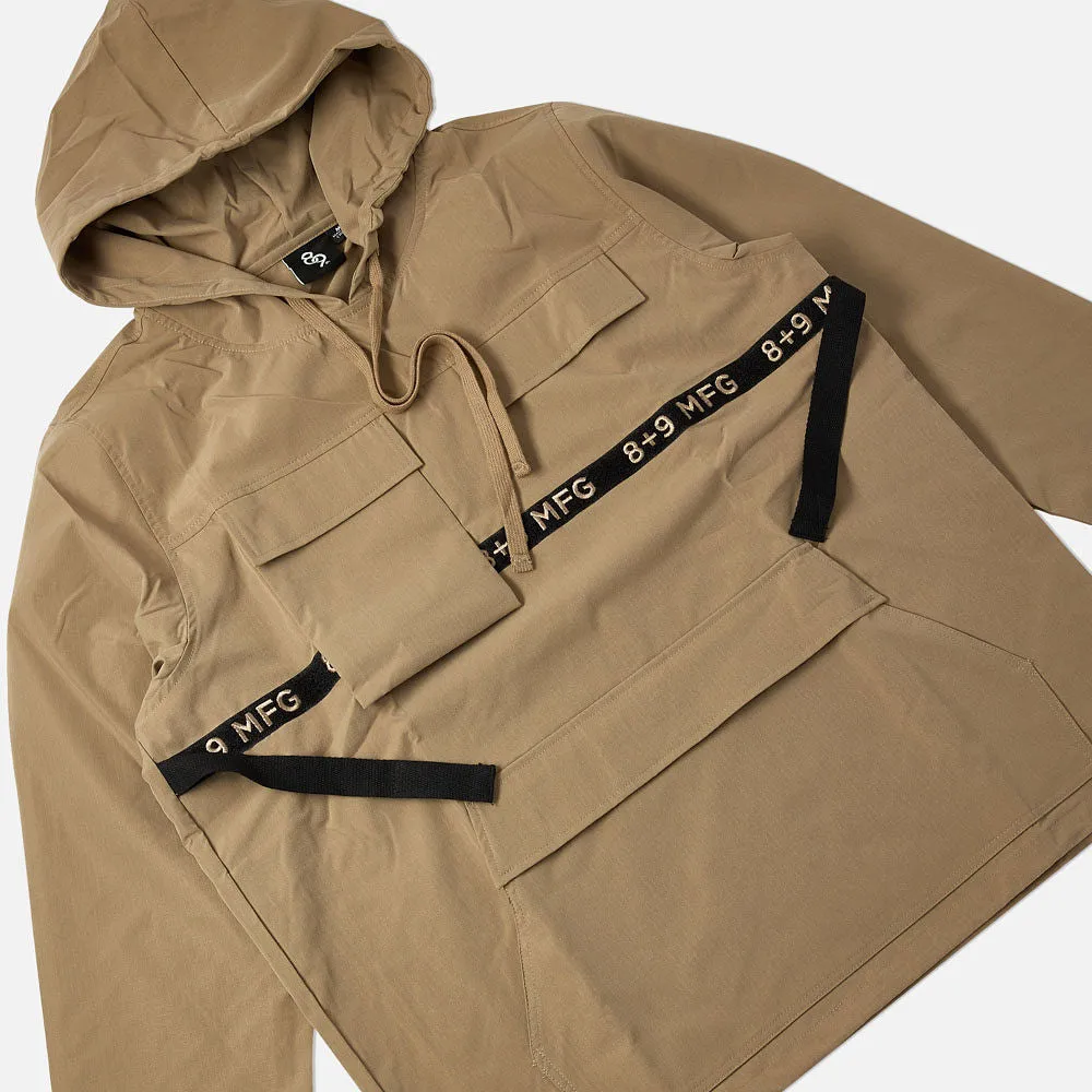 Strapped Up Rip Stop Utility Anorak Jacket Sand