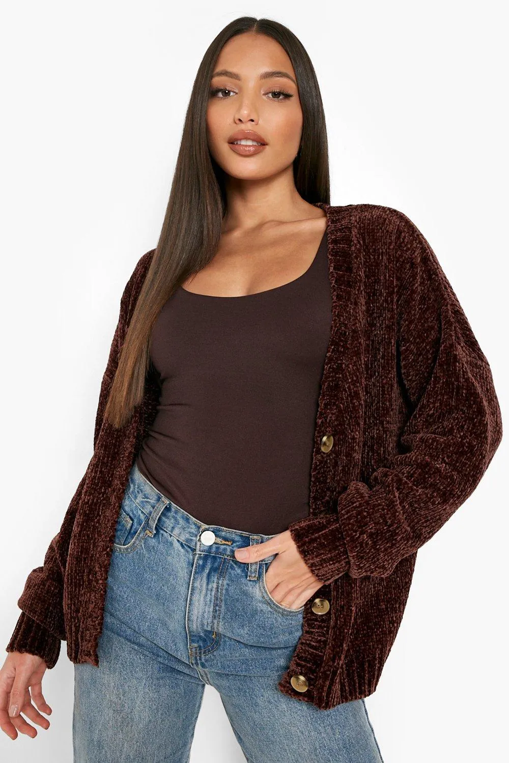 Tall Chenille Crop Cardigan