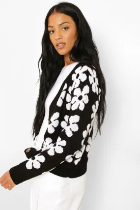 Tall Floral Cropped Cardigan