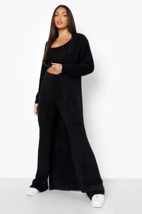 Tall Fluffy Knitted Maxi Cardigan