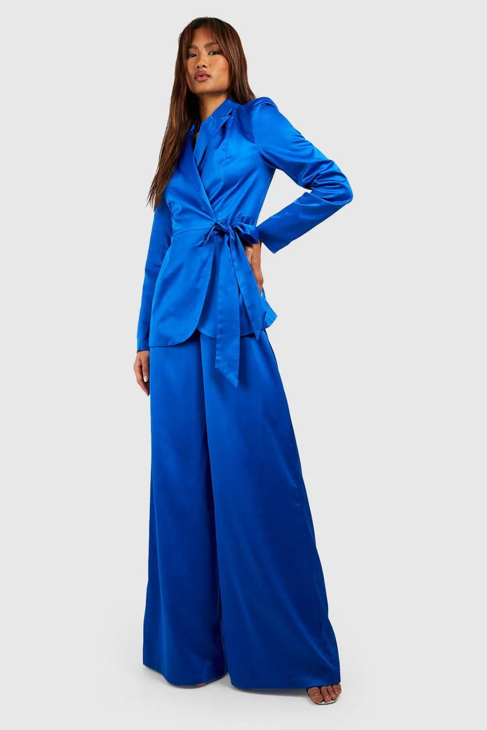 Tall Satin Wide Leg Pants