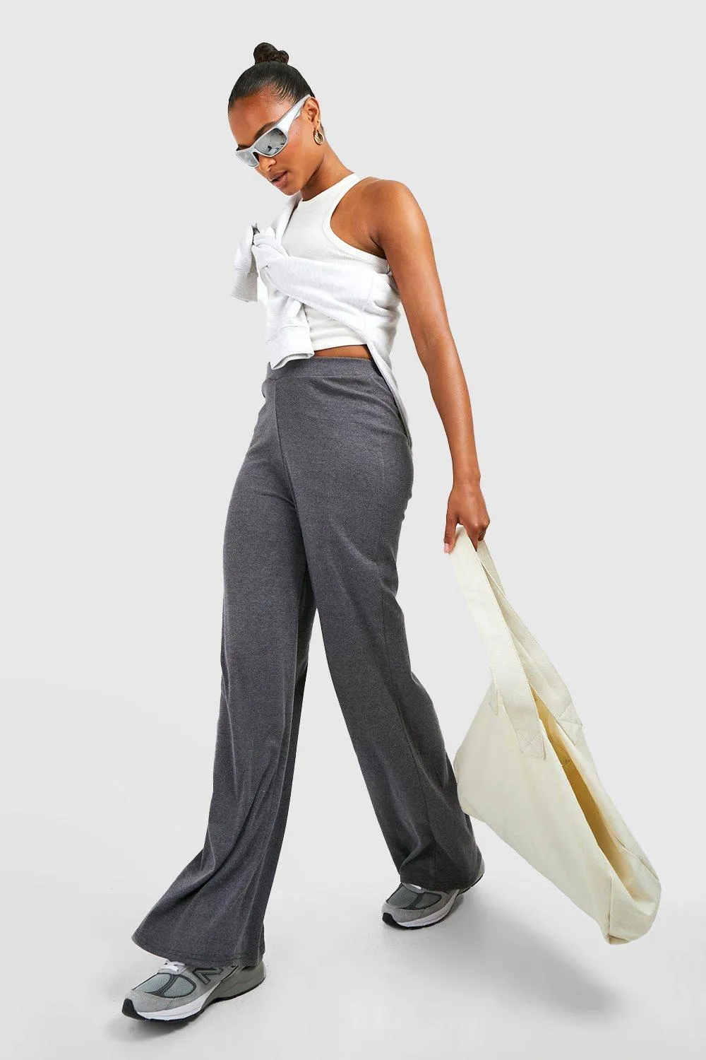 Tall Super Soft Wide Leg High Waisted Jersey Knit Pants